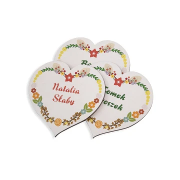 Wedding Place Cards - Wooden Heart - UV Print - WIN001