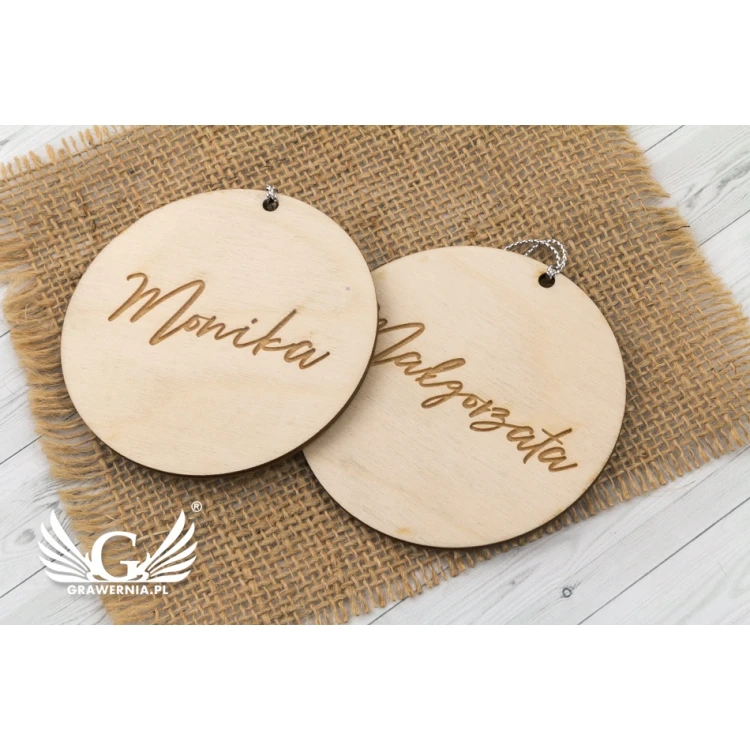 Wedding Place Cards made of Natural Wood Laser Engraved - WIN004