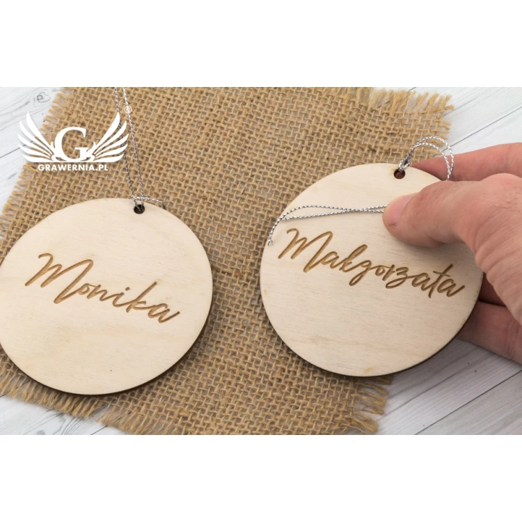 Wedding Place Cards made of Natural Wood Laser Engraved - WIN004