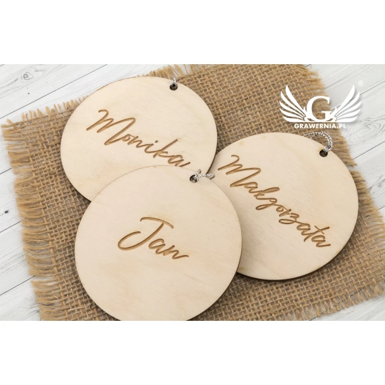 Wedding Place Cards made of Natural Wood Laser Engraved - WIN004