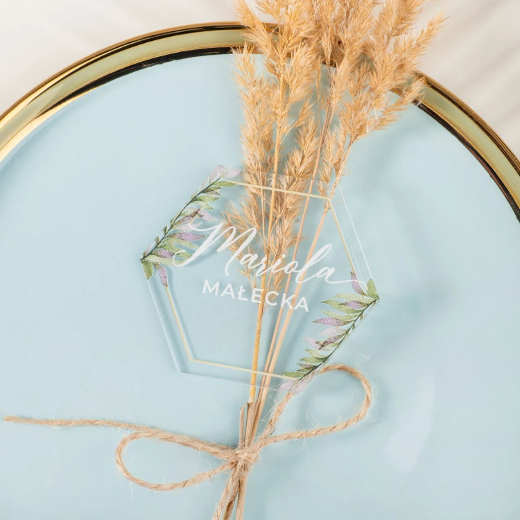 Wedding Place Cards made of Transparent Plexi with UV Print - WIN006