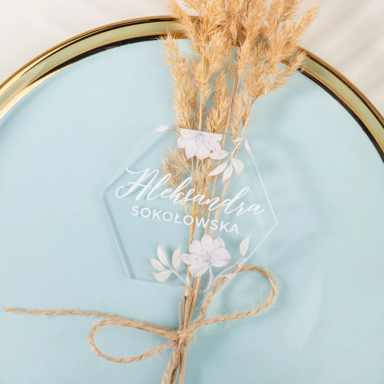 Wedding Place Cards made of Transparent Plexi with UV Print - WIN005