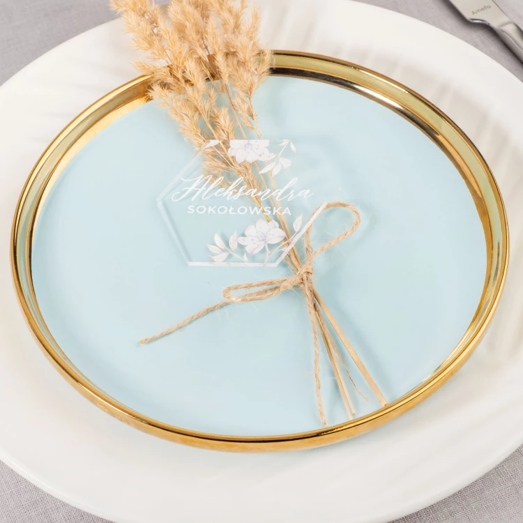 Wedding Place Cards made of Transparent Plexi with UV Print - WIN005