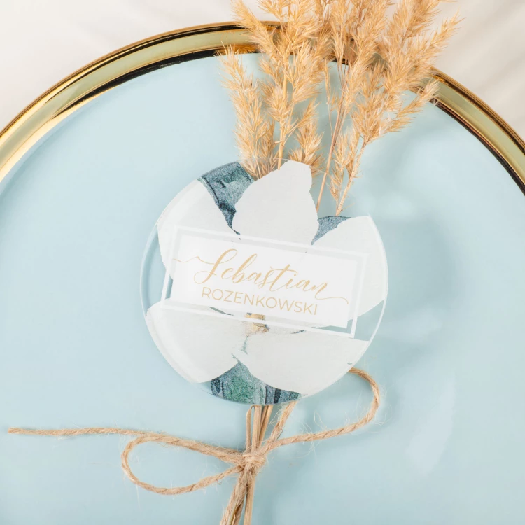 Wedding Place Cards made of Transparent Plexi with UV Print - WIN008
