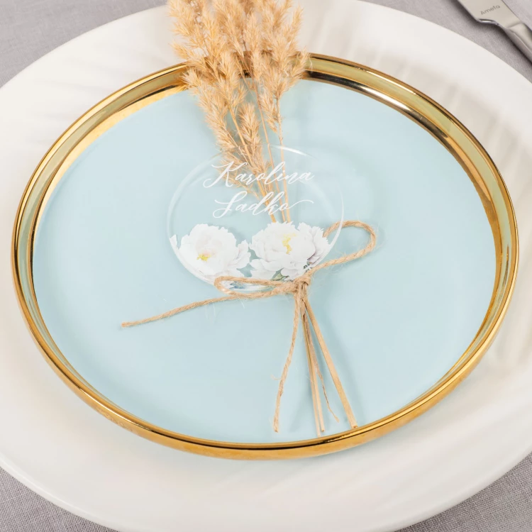 Wedding Place Cards made of Transparent Plexi with UV Print - WIN013