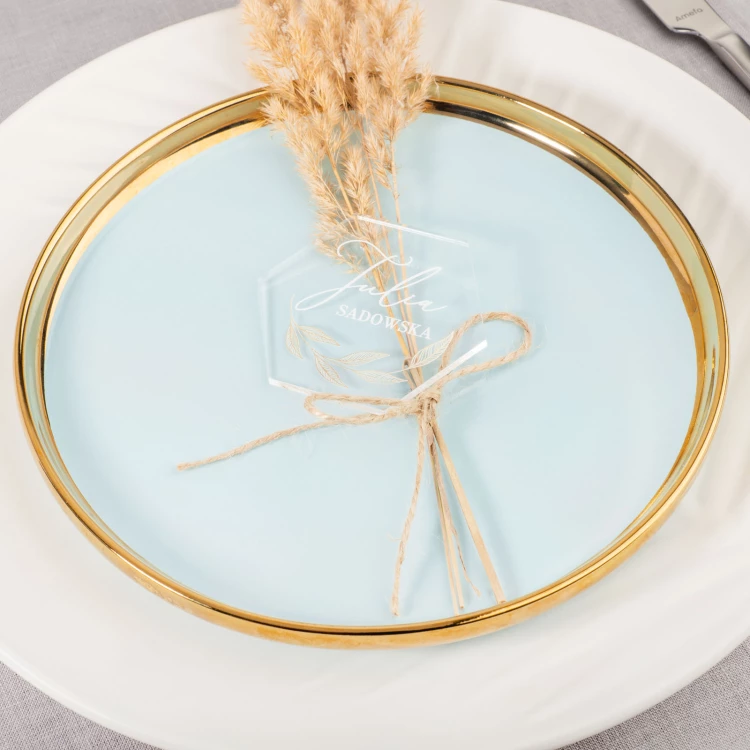 Wedding Place Cards made of Transparent Plexi with UV Print - WIN015