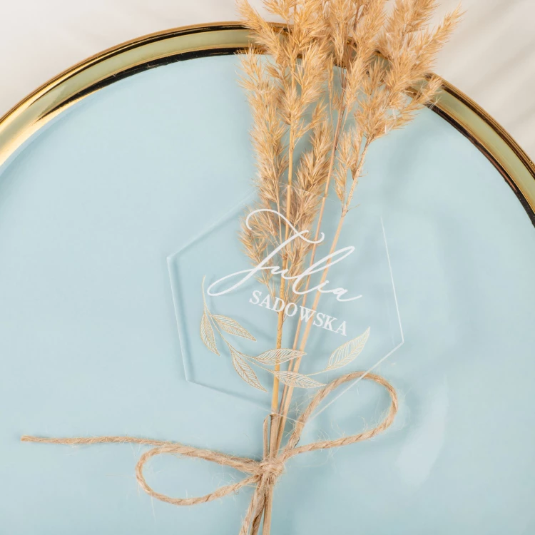 Wedding Place Cards made of Transparent Plexi with UV Print - WIN015