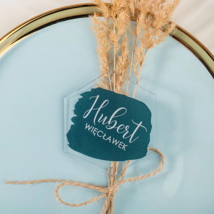 Wedding Place Cards made of Transparent Plexi with UV Print - WIN016