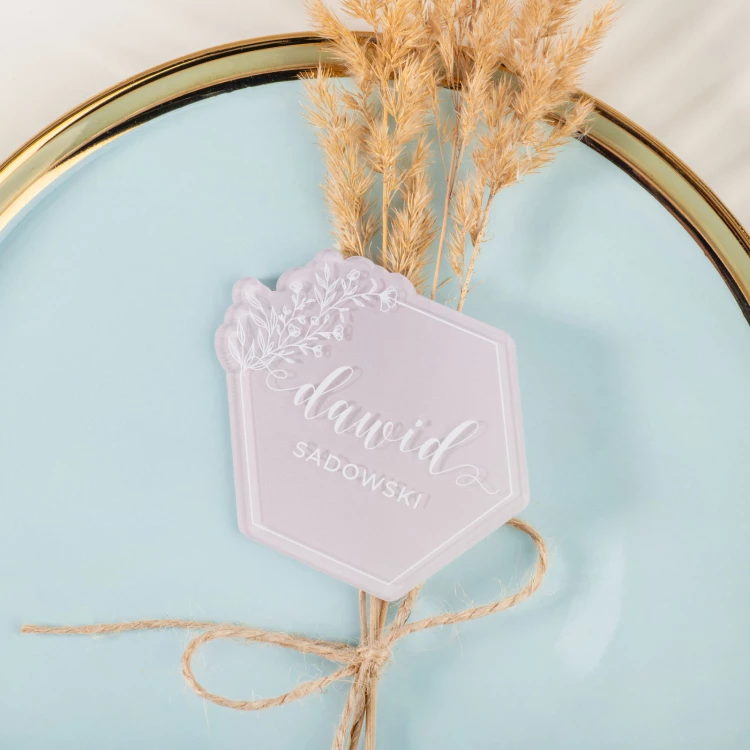 Wedding Place Cards made of Transparent Plexi with UV Print - WIN017