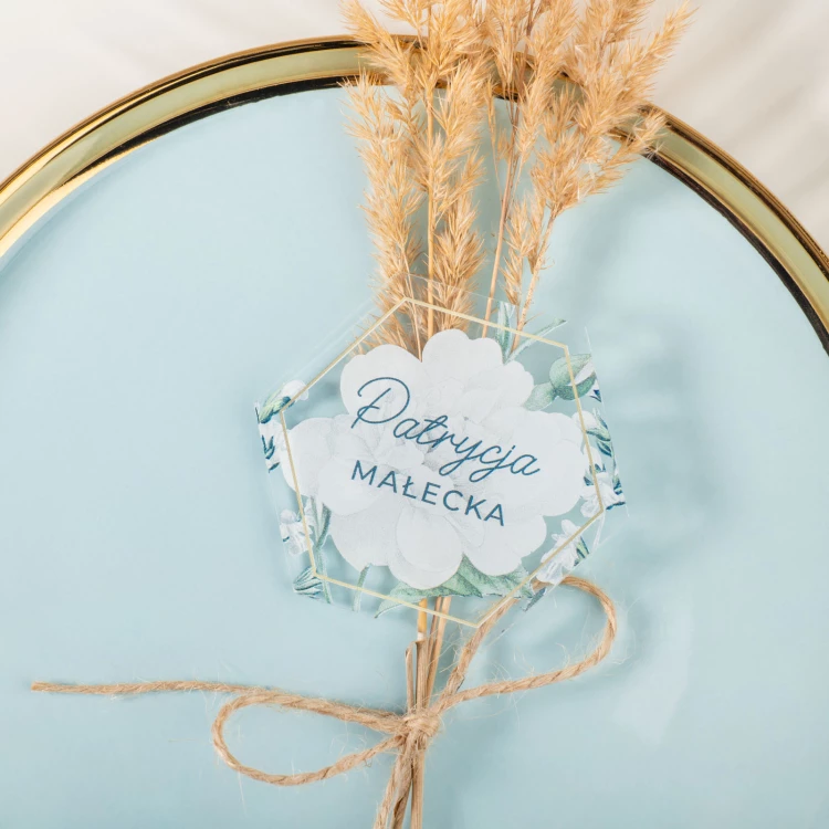 Wedding Place Cards made of Transparent Plexi with UV Print - WIN018