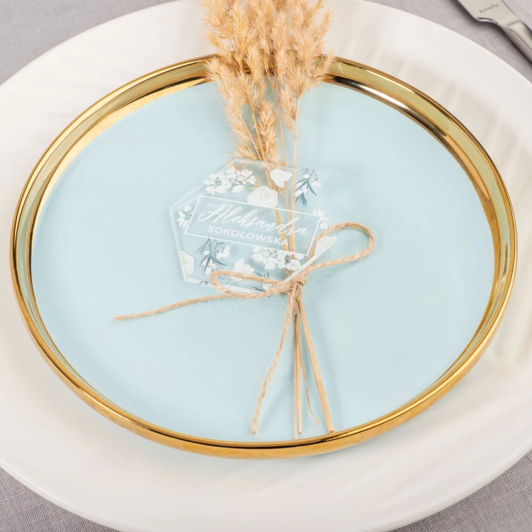 Wedding Place Cards made of Transparent Plexi with UV Print - WIN019