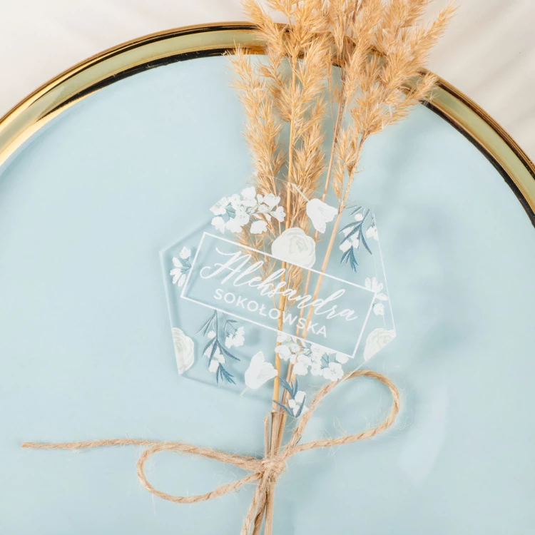 Wedding Place Cards made of Transparent Plexi with UV Print - WIN019