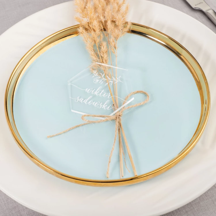 Wedding Place Cards made of Transparent Plexi with UV Print - WIN020