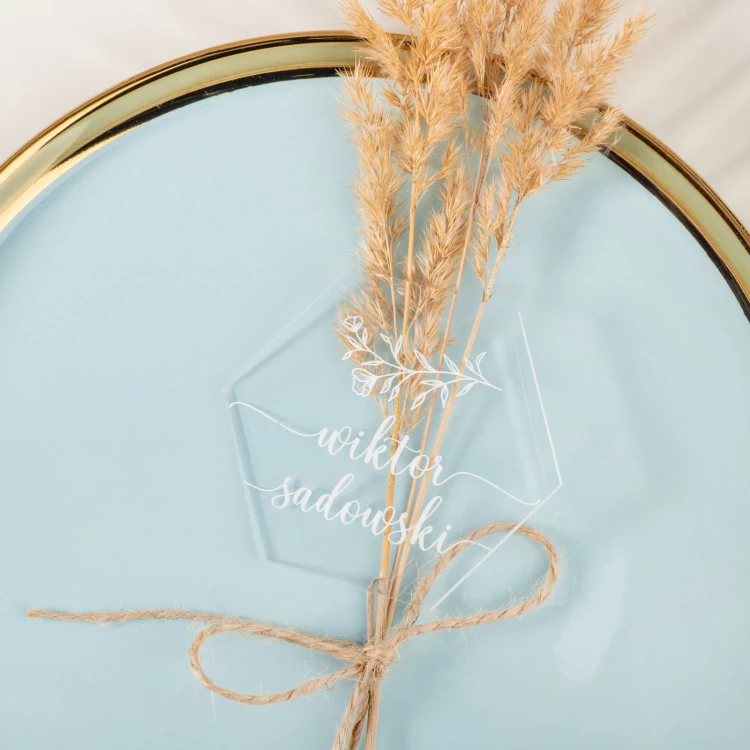 Wedding Place Cards made of Transparent Plexi with UV Print - WIN020
