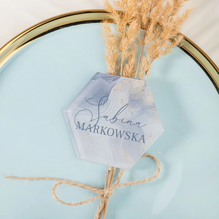 Wedding Place Cards made of Transparent Plexi with UV Print - WIN021