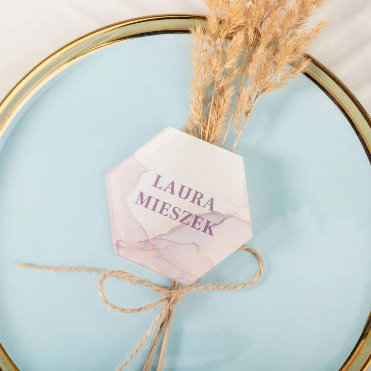 Wedding Place Cards made of Transparent Plexi with UV Print - WIN022