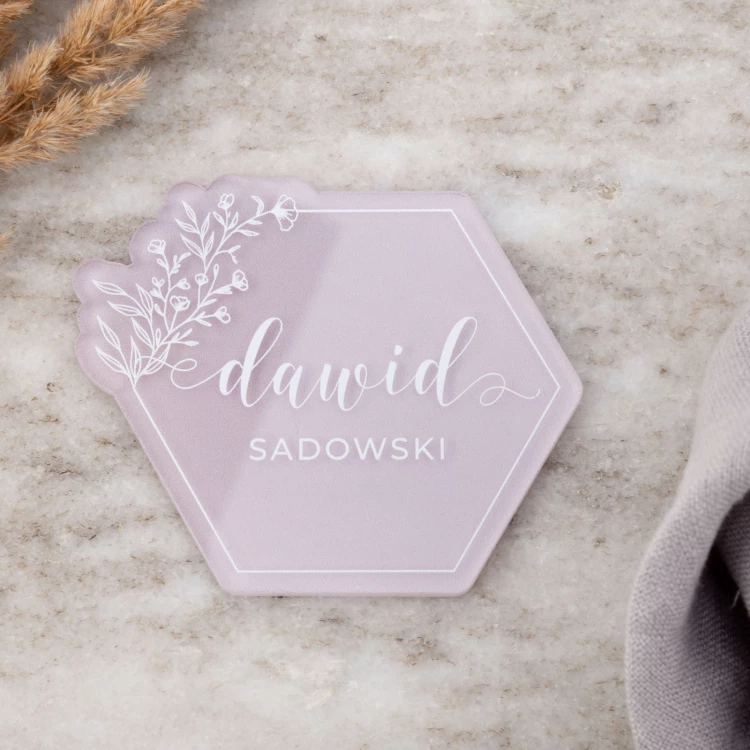 Wedding Place Cards made of Transparent Plexi with UV Print - WIN017