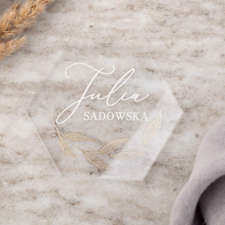 Wedding Place Cards made of Transparent Plexi with UV Print - WIN015