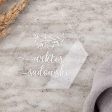 Wedding Place Cards made of Transparent Plexi with UV Print - WIN020