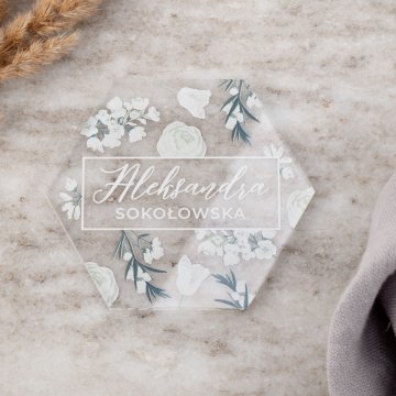 Wedding Place Cards made of Transparent Plexi with UV Print - WIN019