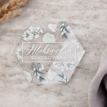 Wedding Place Cards made of Transparent Plexi with UV Print - WIN019