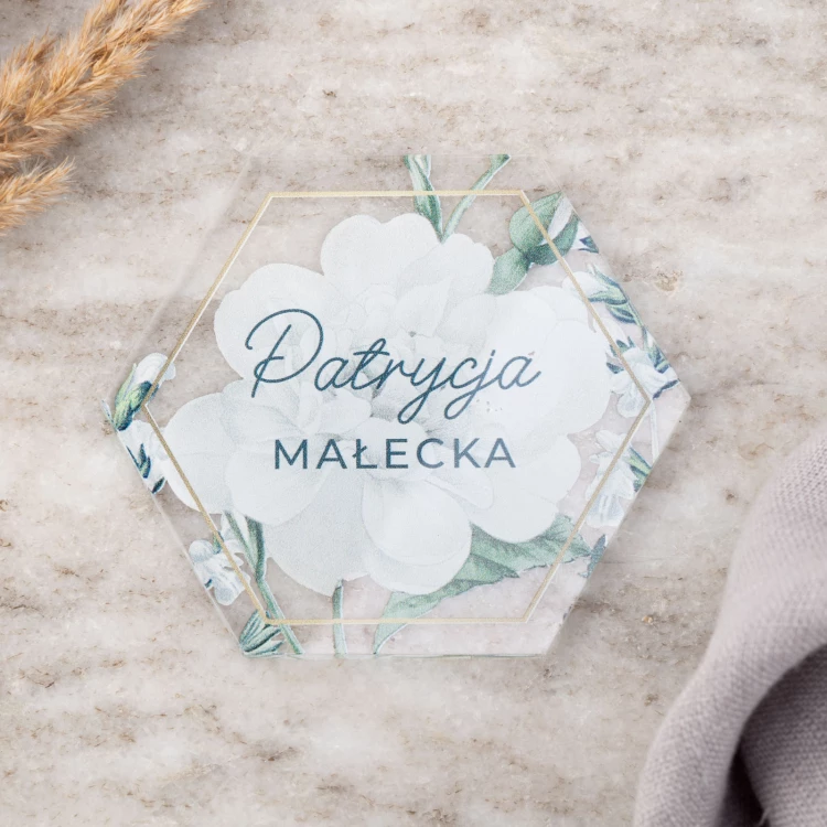 Wedding Place Cards made of Transparent Plexi with UV Print - WIN018