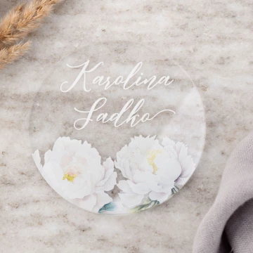 Wedding Place Cards made of Transparent Plexi with UV Print - WIN013