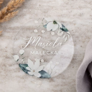 Wedding Place Cards made of Transparent Plexi with UV Print - WIN011
