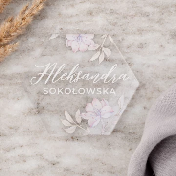 Wedding Place Cards made of Transparent Plexi with UV Print - WIN005