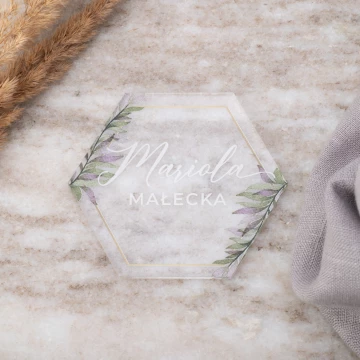 Wedding Place Cards made of Transparent Plexi with UV Print - WIN006