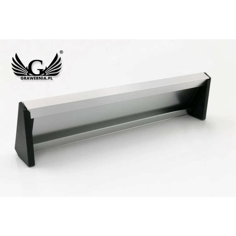 Desk Business Card Holder with Engraved Plaque - Silver - WIZ001