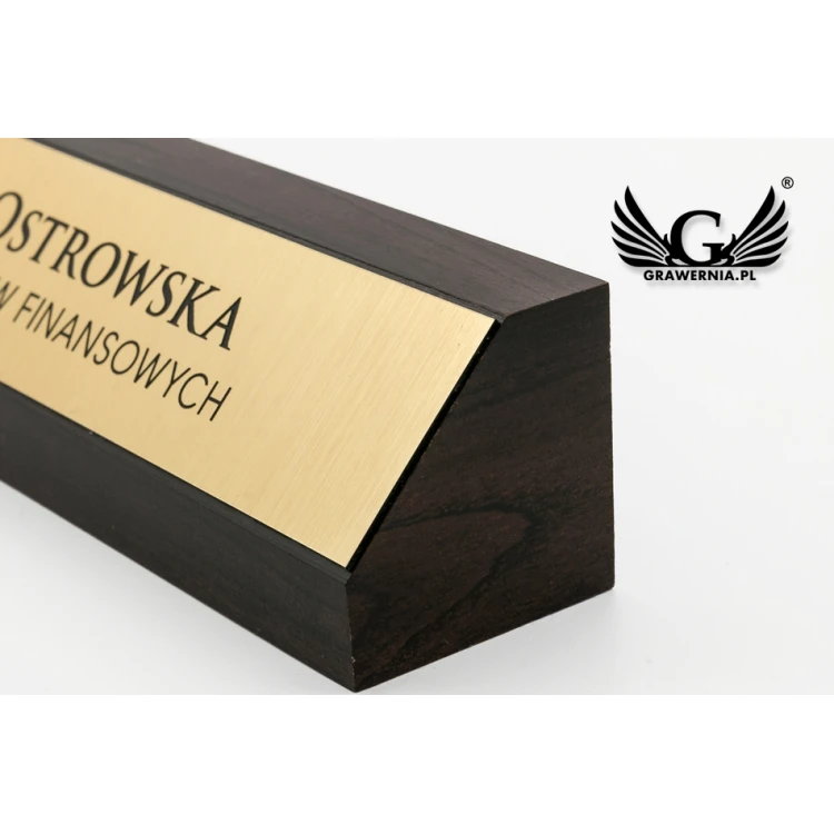 Desk Business Card Holder with Engraved Plaque - WIZ009