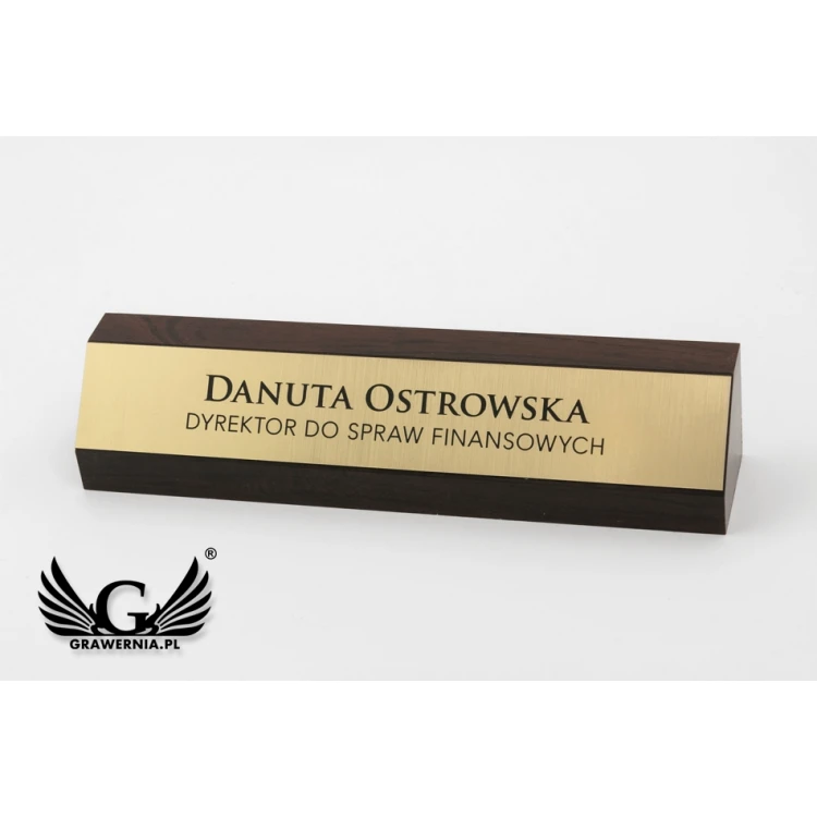 Desk Business Card Holder with Engraved Plaque - WIZ009
