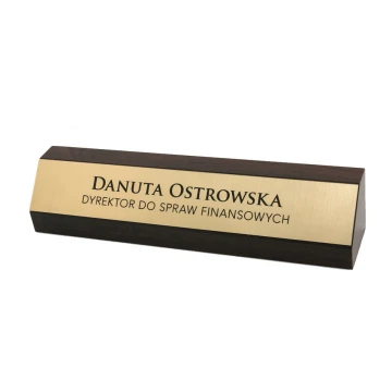 Desk Business Card Holder with Engraved Plaque - WIZ009