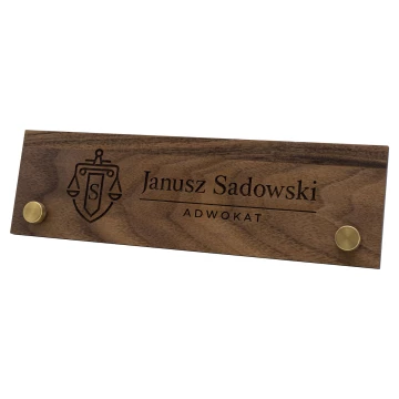 Business card for desk with name and surname - laser engraving - size 200x60 mm - WIZ011