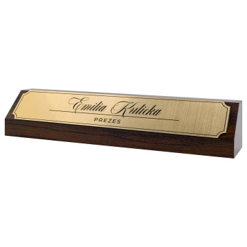 Business card for desk with name and surname - laser engraving - size 202x40 mm - WIZ013