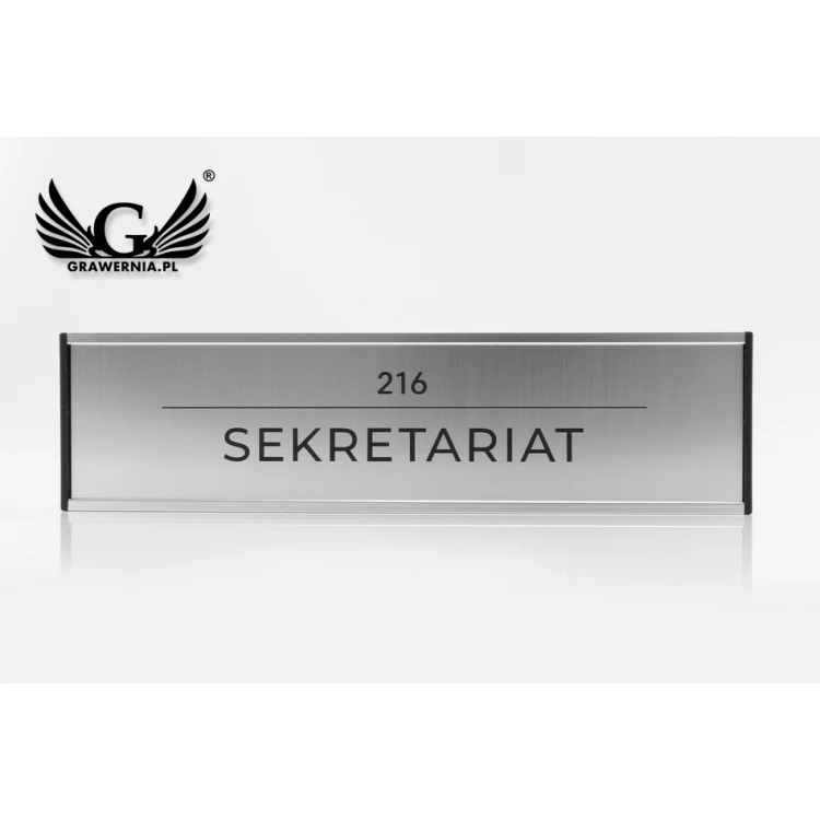 Door Sign with Engraved Plaque - Silver Frame - WND001