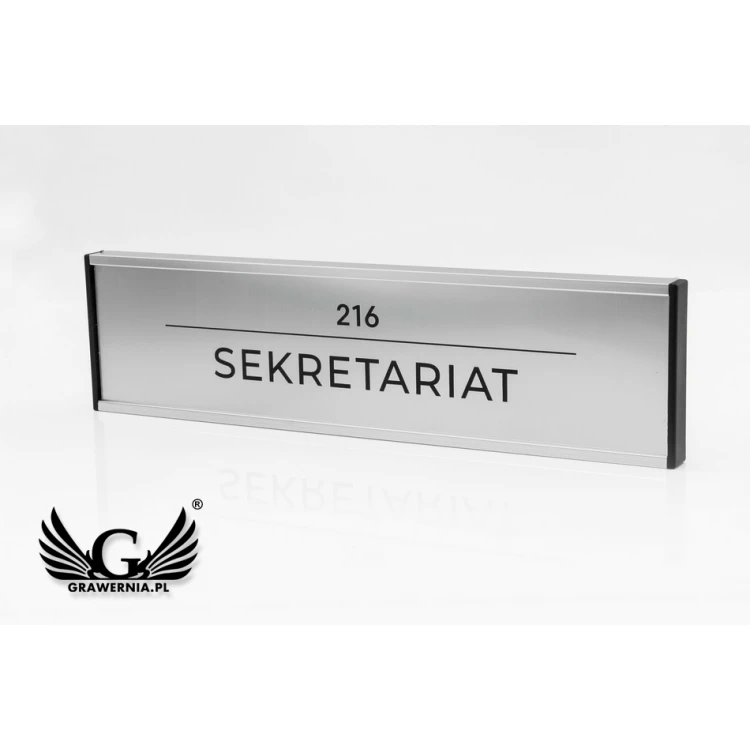 Door Sign with Engraved Plaque - Silver Frame - WND001