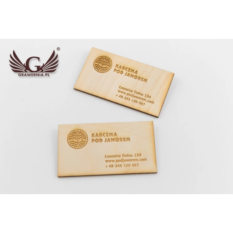 Eco Wooden Business Cards - Raw Unvarnished - Engraved - WZ027