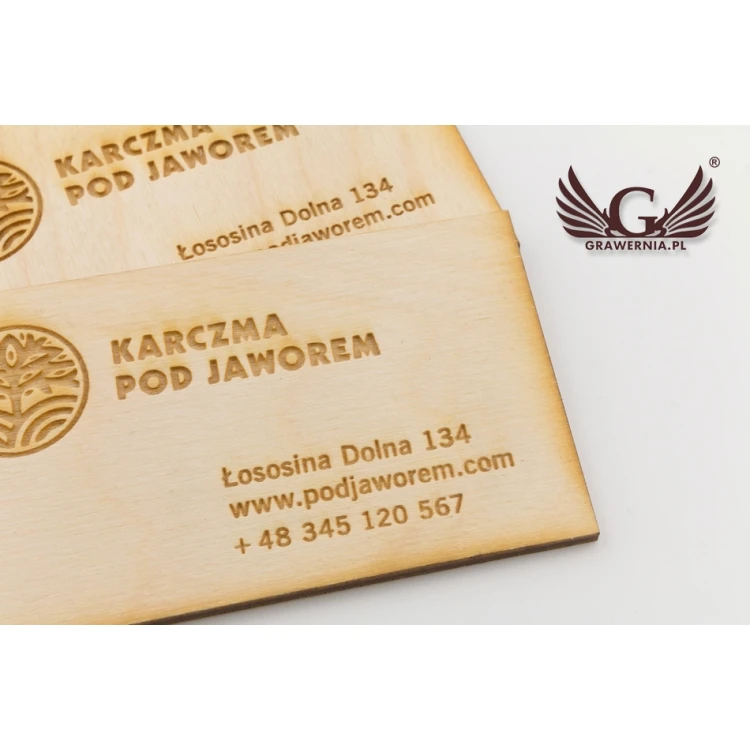 Eco Wooden Business Cards - Raw Unvarnished - Engraved - WZ027