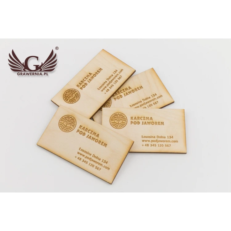 Eco Wooden Business Cards - Raw Unvarnished - Engraved - WZ027