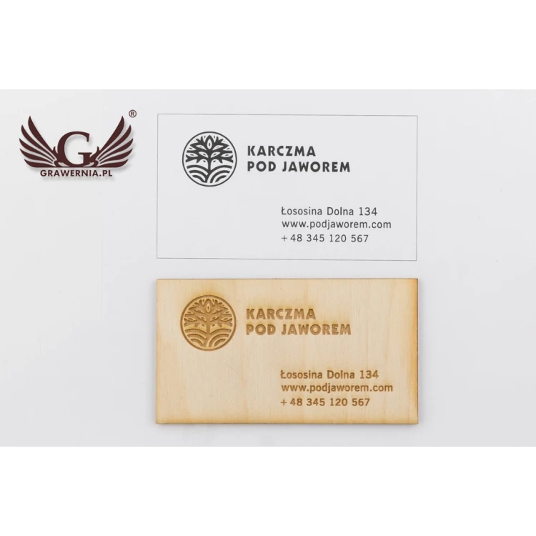 Eco Wooden Business Cards - Raw Unvarnished - Engraved - WZ027