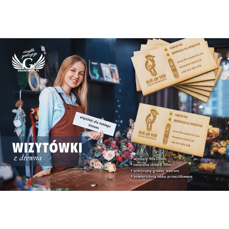Eco Wooden Business Cards - Raw Unvarnished - Engraved - WZ028