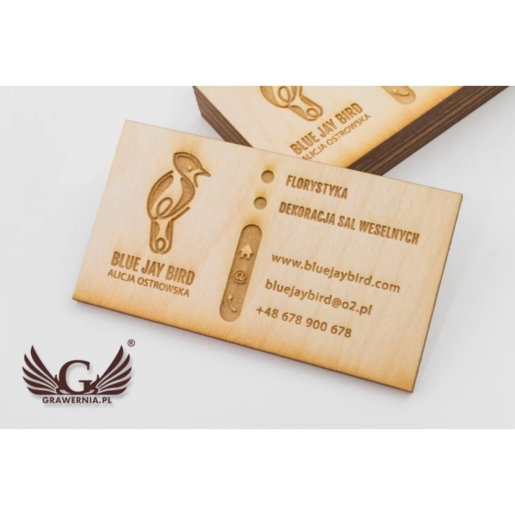 Eco Wooden Business Cards - Raw Unvarnished - Engraved - WZ028