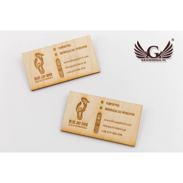 Eco Wooden Business Cards - Raw Unvarnished - Engraved - WZ028