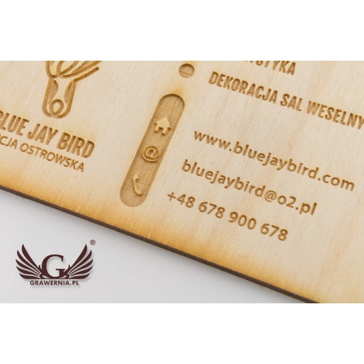 Eco Wooden Business Cards - Raw Unvarnished - Engraved - WZ028