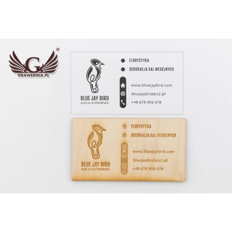 Eco Wooden Business Cards - Raw Unvarnished - Engraved - WZ028