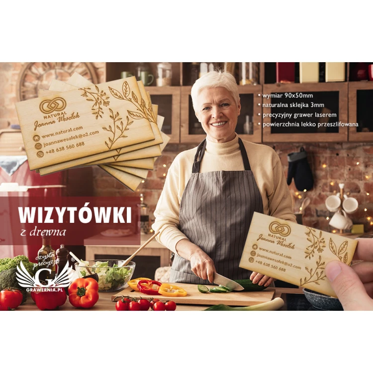 Eco Wooden Business Cards - Raw Unvarnished - Engraved - WZ029