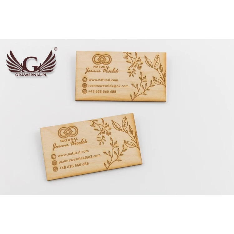 Eco Wooden Business Cards - Raw Unvarnished - Engraved - WZ029