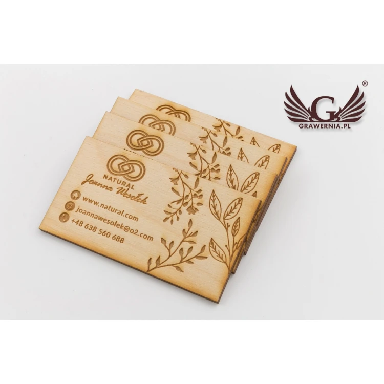 Eco Wooden Business Cards - Raw Unvarnished - Engraved - WZ029